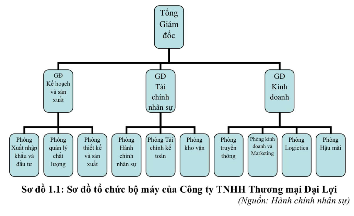 Tổ chức bộ máy của Công ty TNHH Thương mại Đại Lợi